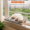 Vantuzlu Ahşap Kedi Yatağı - Füme